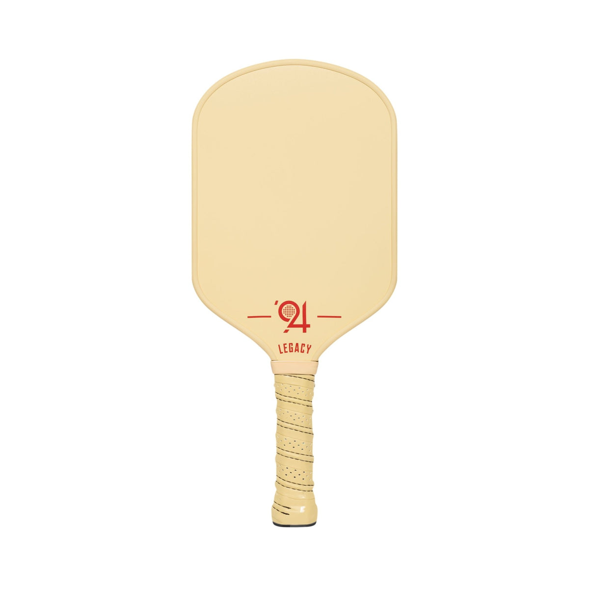 Solara '94 Butter pickleball paddle with soft yellow face and tan grip and legacy logo